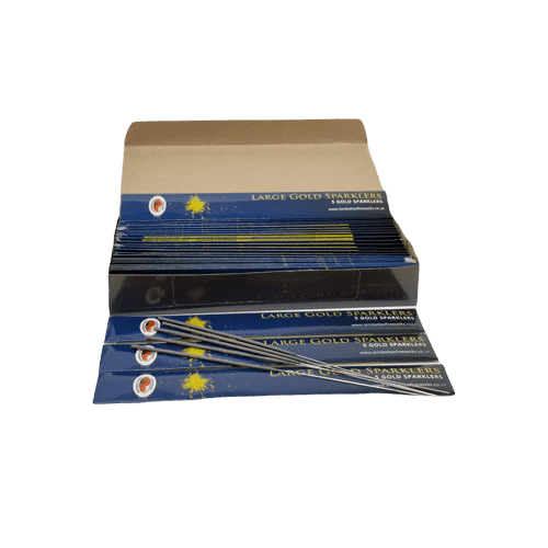 Large Gold Sparklers (24cm) - Box of 25pks of 5 (125 Sparklers)