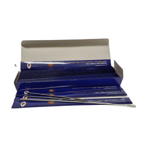 Monster Coloured Sparklers (40cm) -  Box of 25pks of 4 (100 Sparklers)