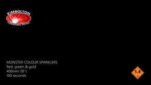 Load and play video in Gallery viewer, Monster Coloured Sparklers (40cm) -  Box of 25pks of 4 (100 Sparklers)
